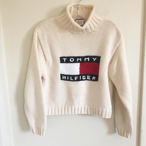 Tommy Hilfiger Sweaters - Vintage Tommy Hilfiger Cropped Turtleneck Sweater